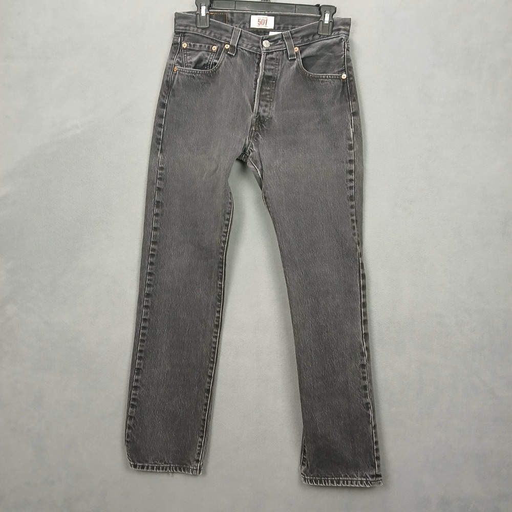 Vintage Levi's Original Fit 501 Straight Leg Jeans Men 29x32 Black Denim Mid